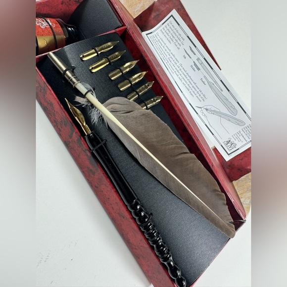 AM AUTHENTIC MODELS: MG118 FEATHER PEN SET - PLUME D'OIE - SCHREIBFEDER SET - Picture 8 of 8